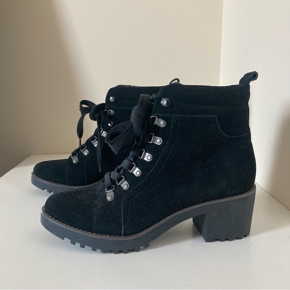 Caslon Shoes - Caslon Jadey Lea Black Leather Lace Up Boots size 9.5